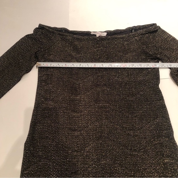 Bcbgeneration Sparkle Tonight off the shoulders Mini Dress black gold - Picture 8 of 9